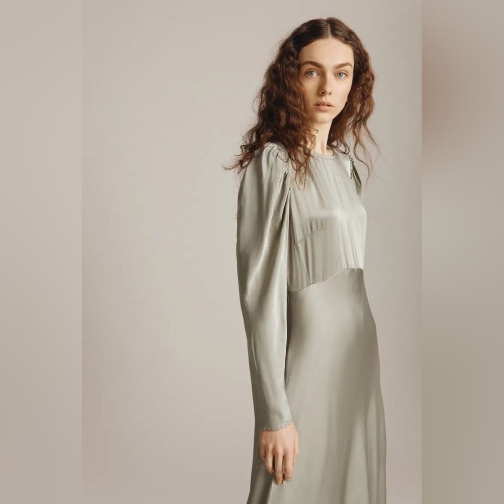 Ghost London | Long Sage Rosaleen Dress Green — image 7 of 8